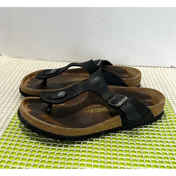 Birkenstock Shoes - Birkenstock Gizeh Birko-Flor Thong‎ Sandals Womens 36 L5 Black foot stained
